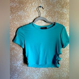 Blue crop top